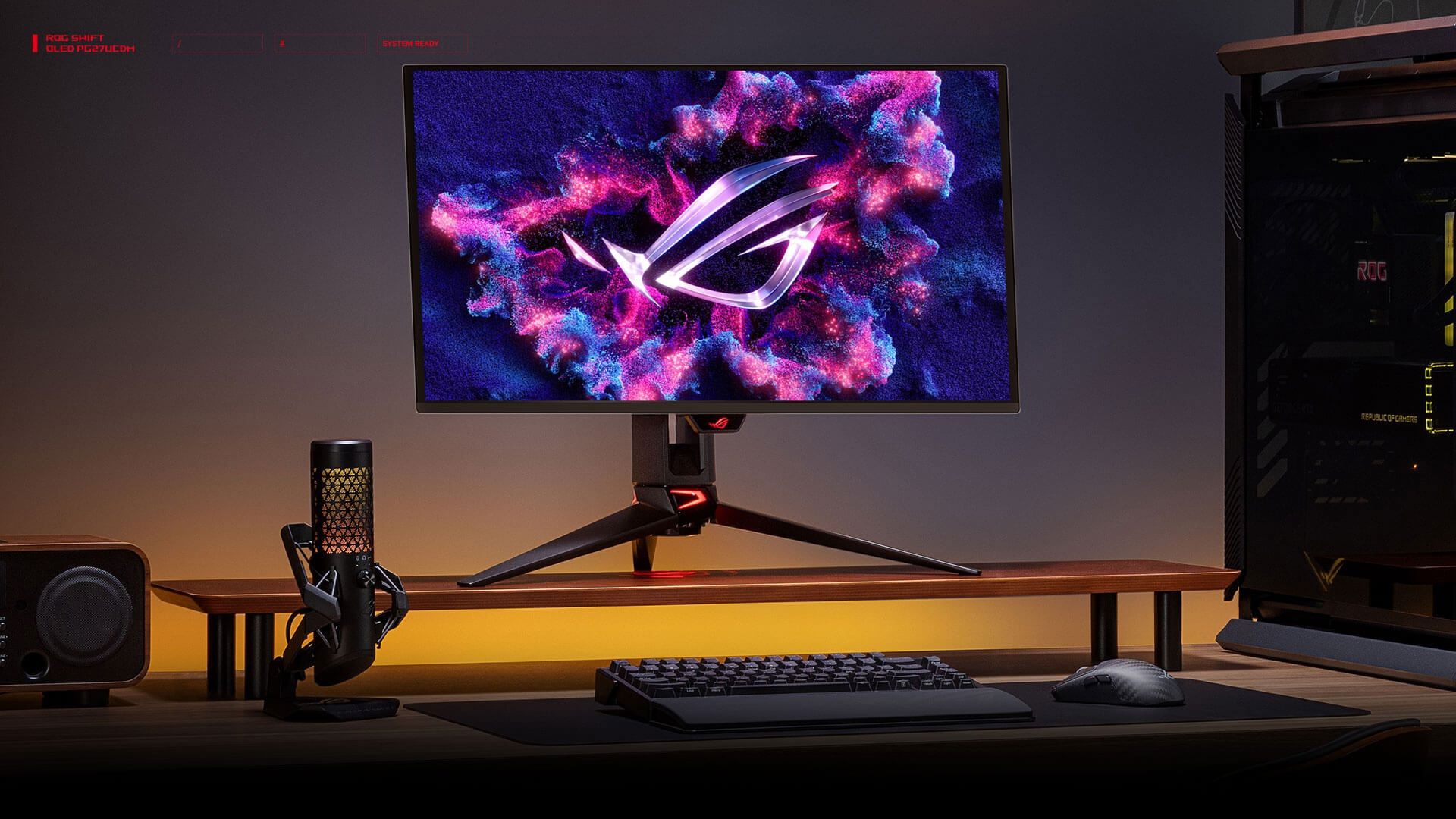 ASUS ROG Swift OLED PG27UCDM, premium oyun deneyimi ve profesyonel içerik üretimi için tasarlanmış, 4. nesil QD-OLED panele sahip 27 inç (26.5" izlenebilir) 4K UHD bir oyuncu monitörüdür
