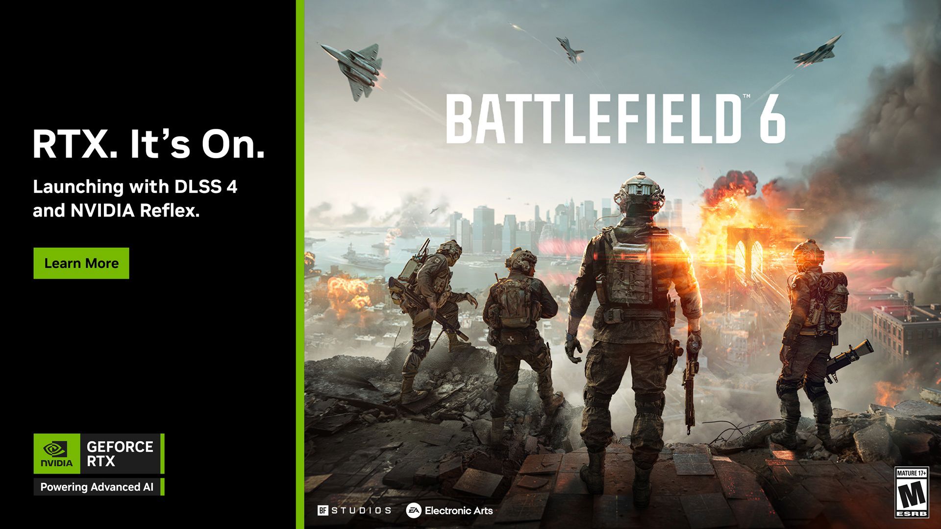Battlefield 6, DLSS 4 çoklu kare oluşturma, DLSS kare oluşturma, DLSS süper çözünürlük, DLAA ve NVIDIA Reflex desteğiyle piyasaya çıkacak.
