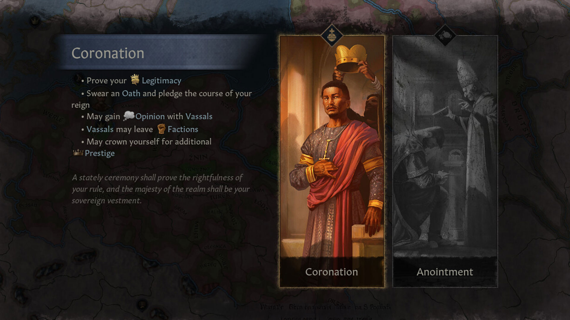 Orta Çağ temalı strateji oyunu Crusader Kings 3'ün yeni olay paketi Coronations, PC platformuna geldi.