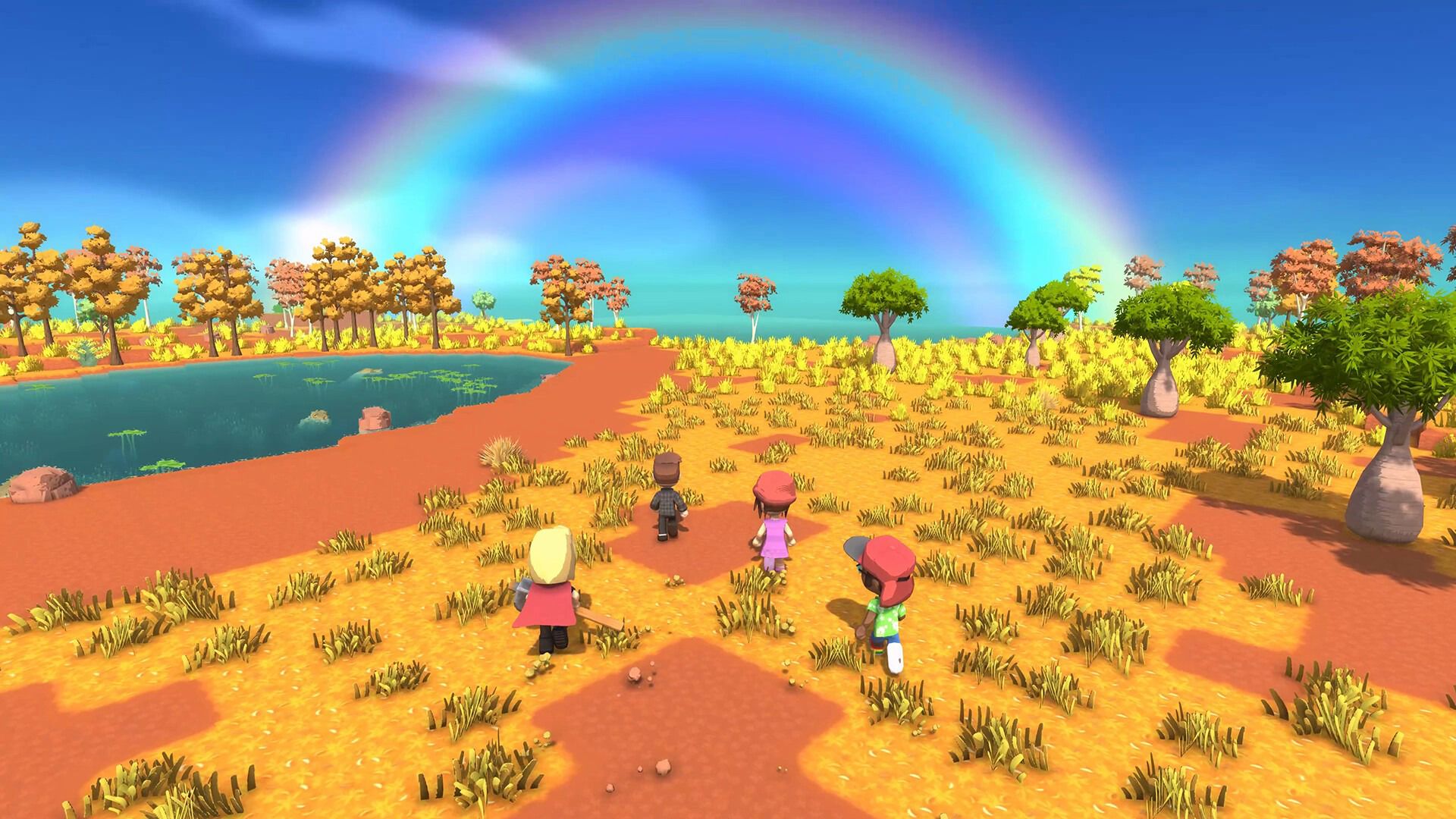 Dinkum, Avustralya'nın engebeli kırsalından esinlenerek oluşturulmuş bir adada geçen hayatta kalma simülasyon oyunudur.