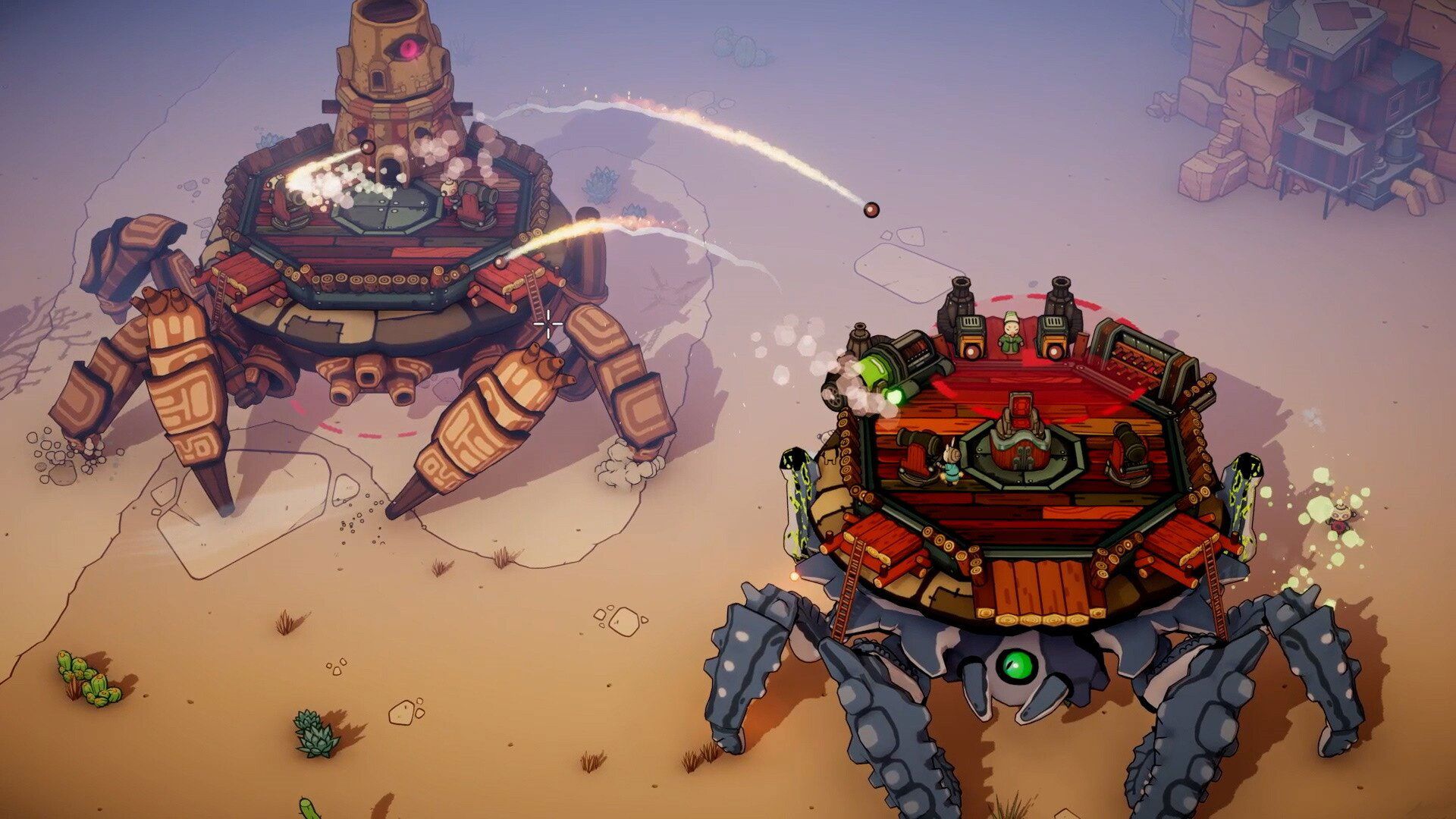 DuneCrawl, kara barut toplarıyla donatılmış devasa bir kabuklu hayvanın üzerinde kumlu denizlerde maceraya atıldığınız açık dünya aksiyon-macera oyunudur.