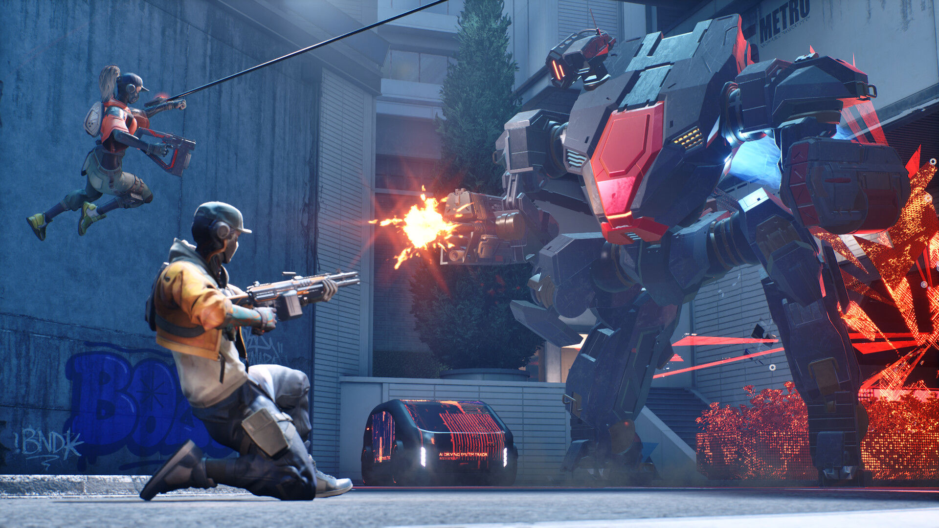 Empulse, hızlı hareket mekanikleri, duvar koşusu ve dev mech savaşlarını birleştiren 6v6 çok oyunculu bir FPS olarak Titanfall benzeri aksiyon sunuyor.