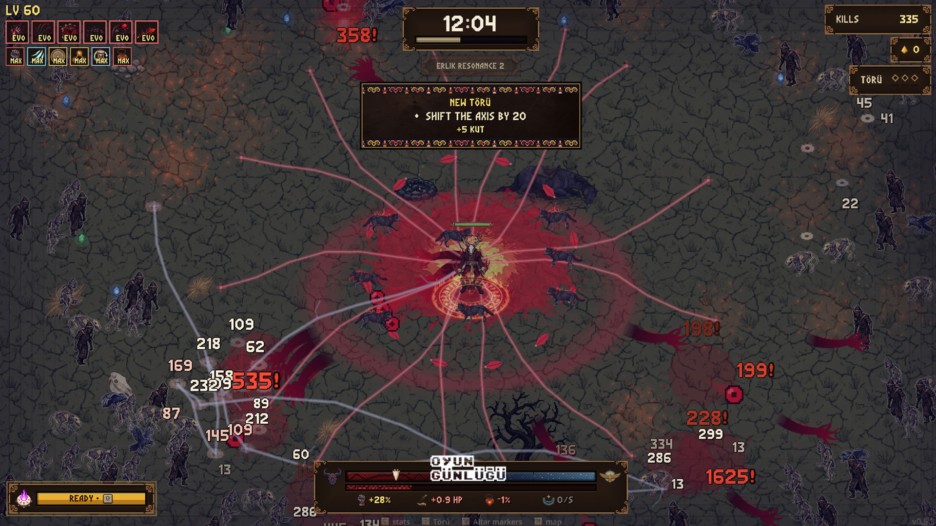 Drawing closer to Tengri grants shields and healing; weapons evolve to match.