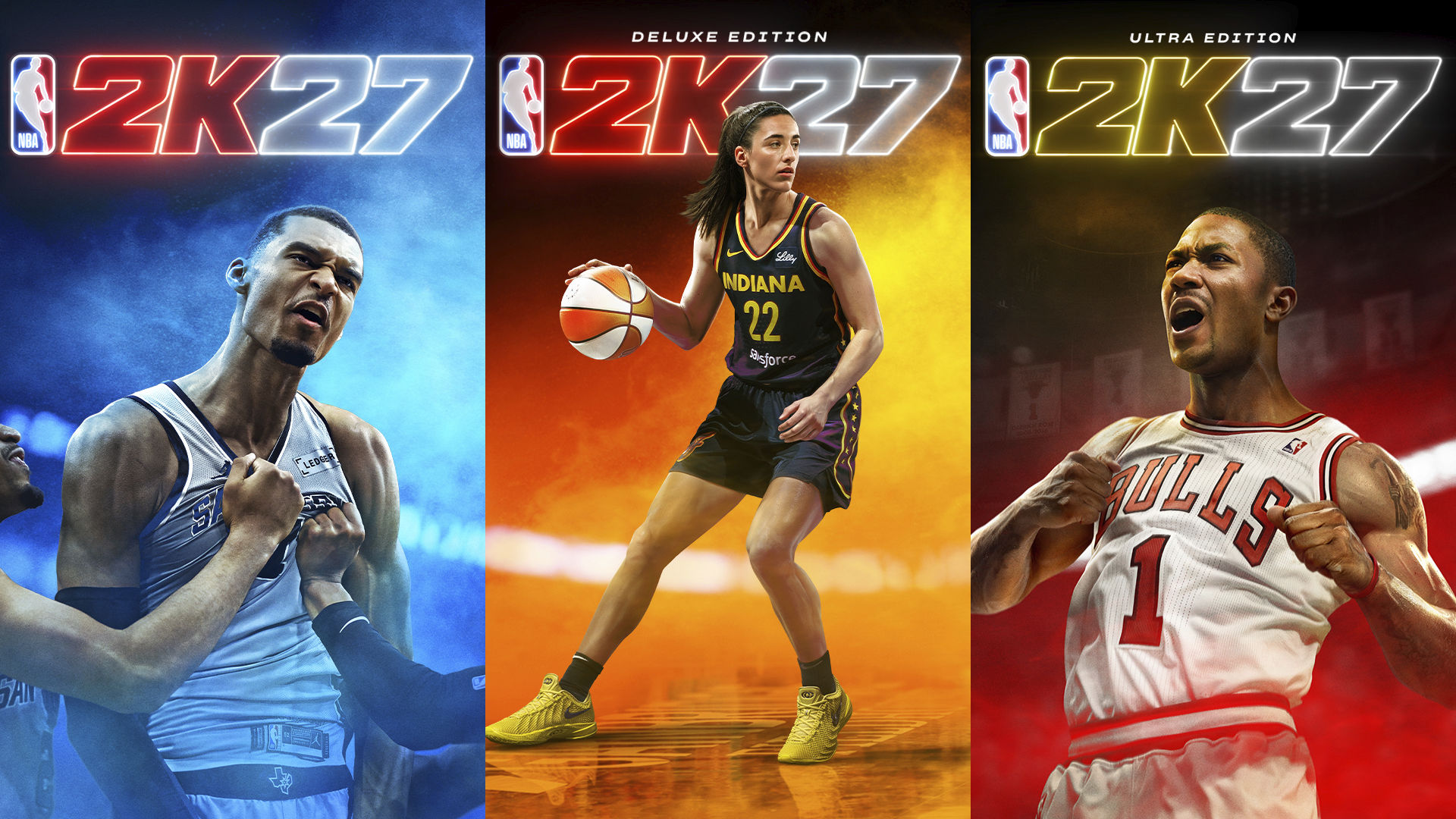 NBA 2K27'nin sürümlerinde üç farklı basketbol yıldızı yer alıyor.