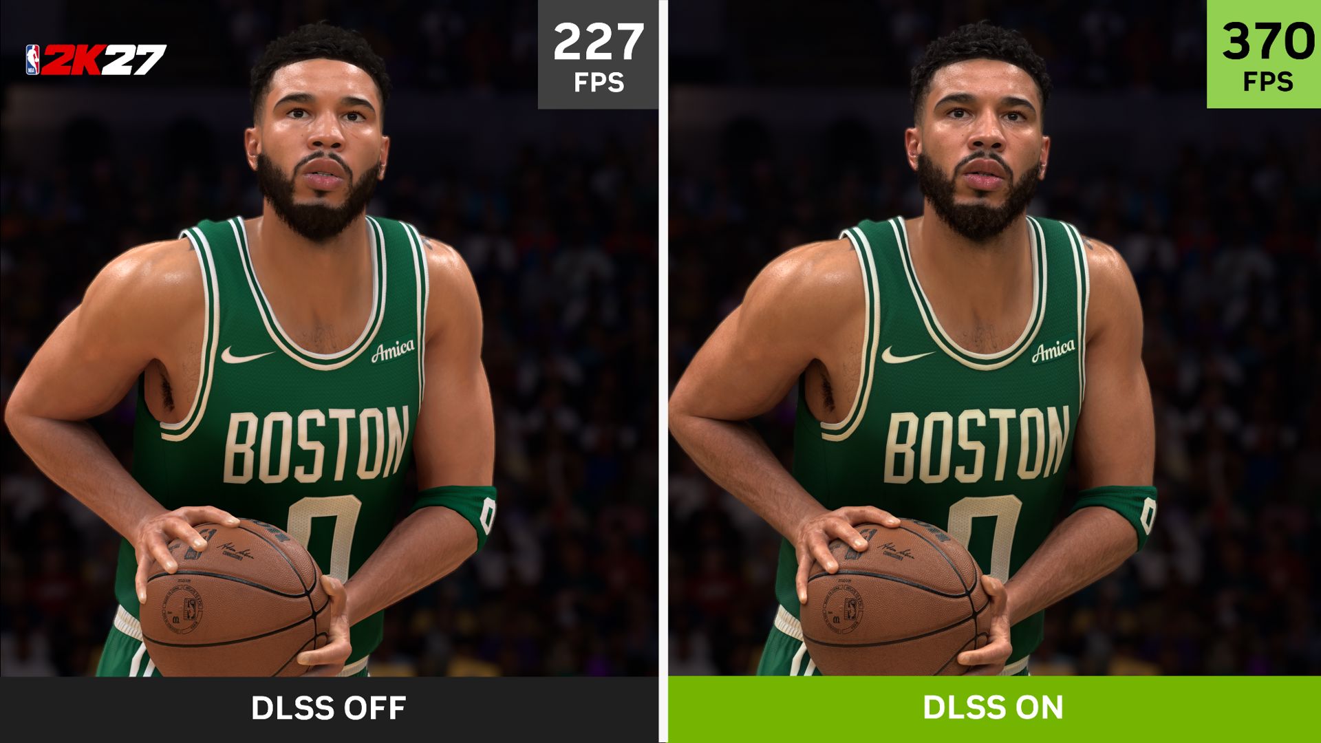 NBA 2K27'nin PC sürümünde NVIDIA DLSS 5 teknolojisinin sunduğu görüntü ve performans özellikleri.