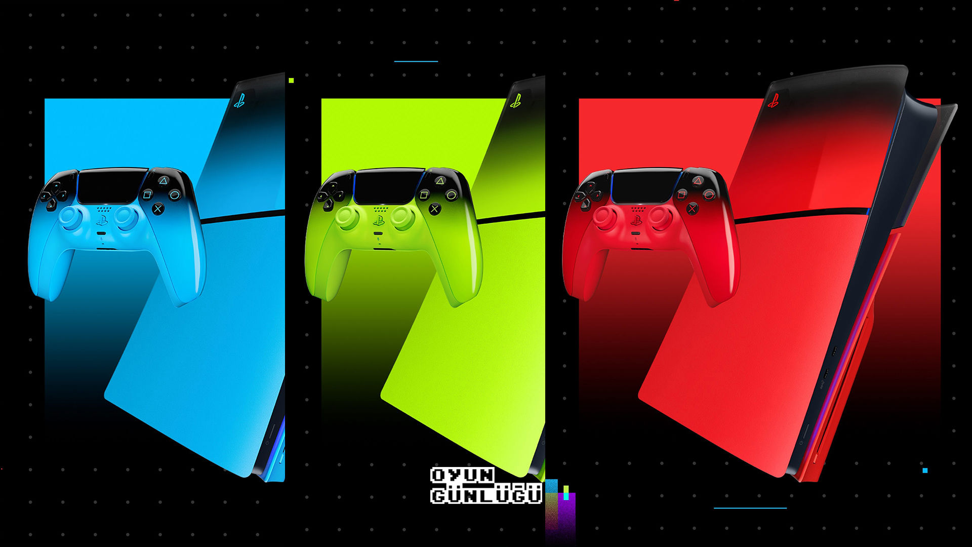 Sony, PS5 için Hyperpop koleksiyonu aksesuarlarını tanıttı. DualSense ve konsol kapaklarına parlak siyah–neon geçişli yeni tasarımlar geliyor.