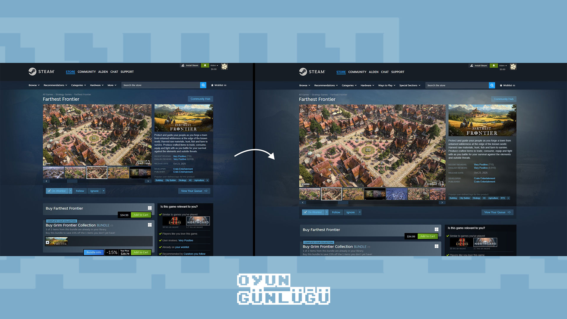 Steam mağaza sayfaları tamamen yenilendi; sayfalar genişletildi, daha büyük ve keskin görseller eklendi.
