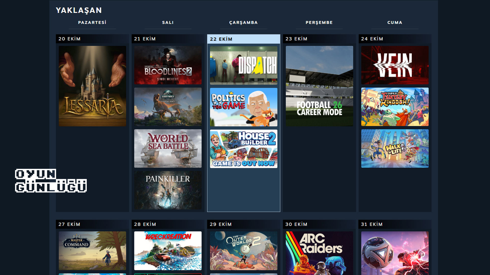 Valve, oyuncuların yaklaşan oyun çıkışlarını takip etmesini kolaylaştıran kişiselleştirilmiş oyun takvimi özelliğini Steam’e ekledi.