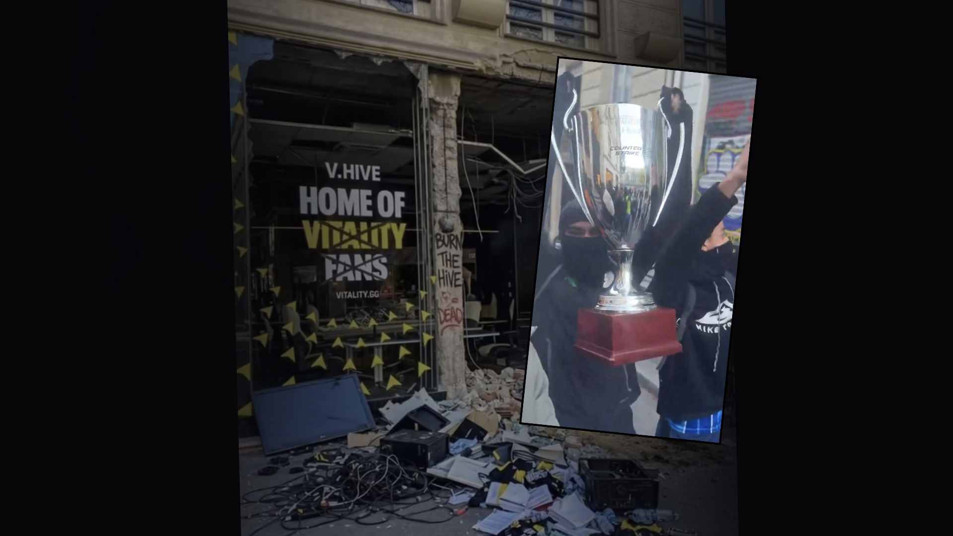 Fransa’daki protestolar sırasında Team Vitality’nin Paris’teki merkezi V.Hive yağmalandı. StarLadder StarSeries Fall 2026 kupası da çalınanlar arasında.