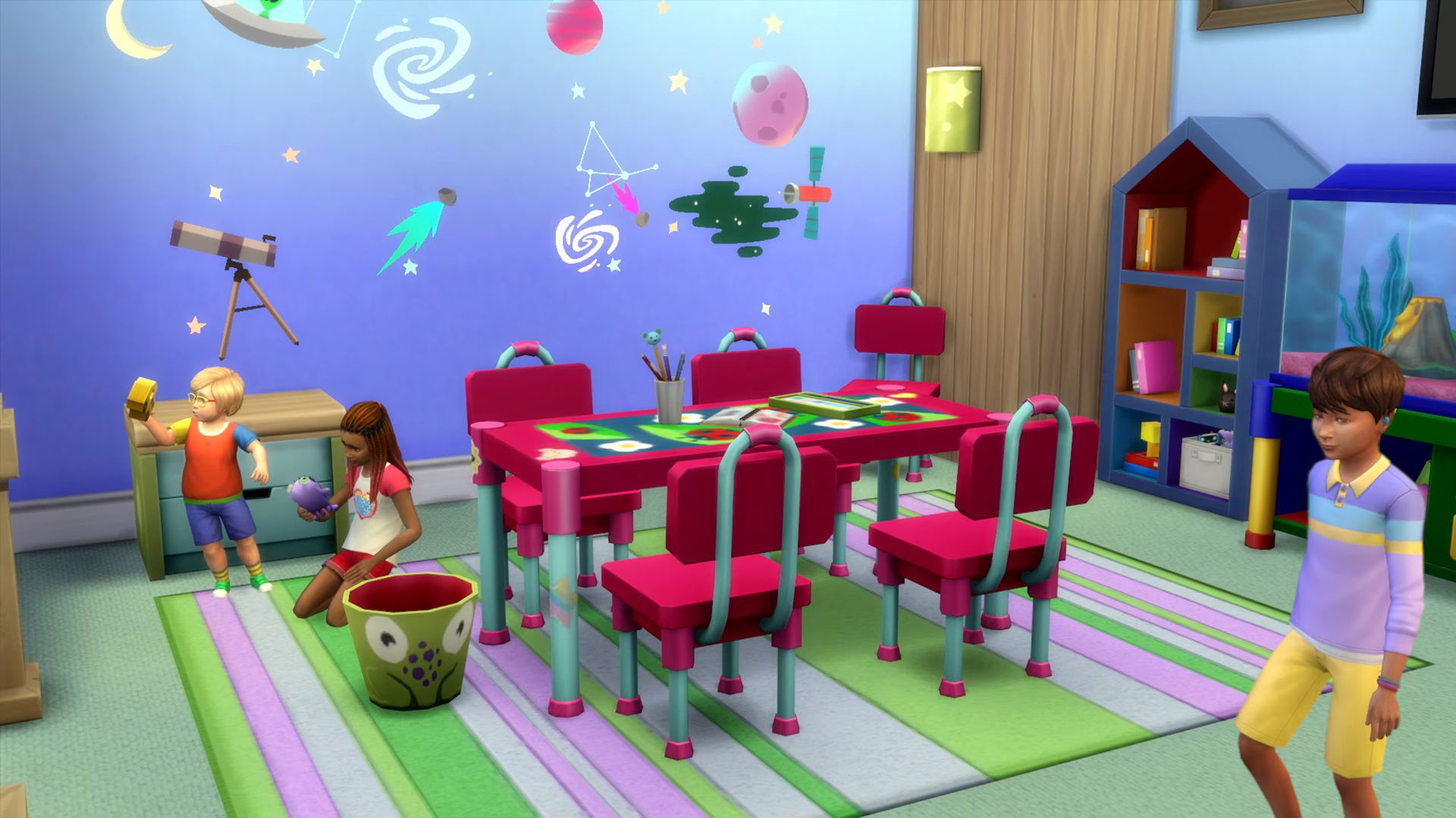 The Sims 4'te yeni genç ve küçük Sim'ler.