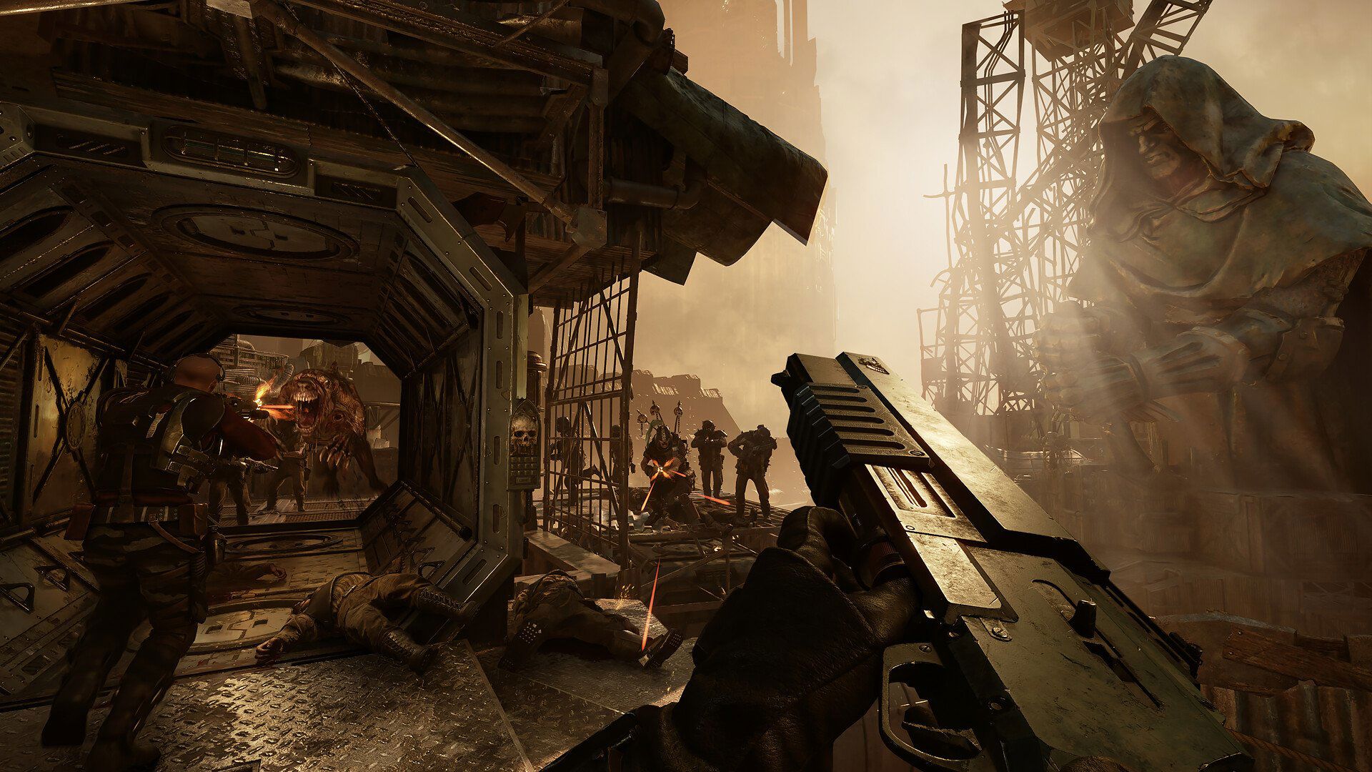 Warhammer 40,000: Darktide, oyuncuları Tertium Hive’ın karanlık derinliklerine götüren, dört kişilik ekiplerle kaos güçlerine karşı mücadele sunan co-op aksiyon oyunudur.